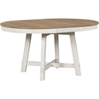 Mesa de comedor redonda extensible con extensión, asientos para 4 a 6 – Madera natural / Espresso