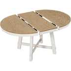 Mesa de comedor redonda extensible con extensión, asientos para 4 a 6 – Madera natural / Espresso