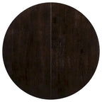 Mesa de comedor redonda extensible con extensión, asientos para 4 a 6 – Madera natural / Espresso