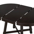 Mesa de comedor redonda extensible con extensión, asientos para 4 a 6 – Madera natural / Espresso
