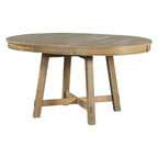 Mesa de comedor redonda extensible con extensión, asientos para 4 a 6 – Madera natural / Espresso