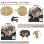 Mesa de comedor redonda extensible con extensión, asientos para 4 a 6 – Madera natural / Espresso