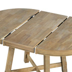 Mesa de comedor redonda extensible con extensión, asientos para 4 a 6 – Madera natural / Espresso