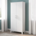 Armario de almacenamiento alto con puertas blanco/gris ceniza – 2 puertas, 4 estantes