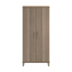 Armario de almacenamiento alto con puertas blanco/gris ceniza – 2 puertas, 4 estantes