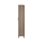 Armario de almacenamiento alto con puertas blanco/gris ceniza – 2 puertas, 4 estantes