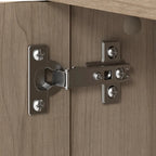 Armario de almacenamiento alto con puertas blanco/gris ceniza – 2 puertas, 4 estantes