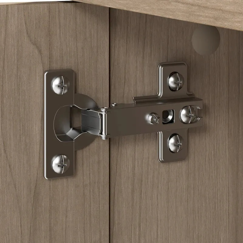 Armario de almacenamiento alto con puertas blanco/gris ceniza – 2 puertas, 4 estantes