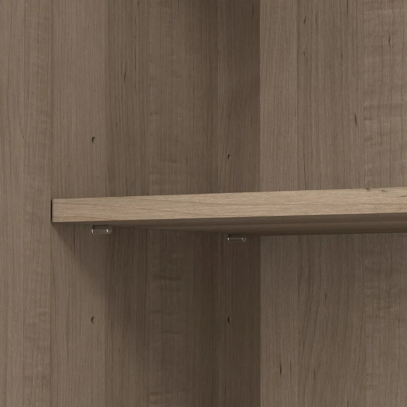 Armario de almacenamiento alto con puertas blanco/gris ceniza – 2 puertas, 4 estantes