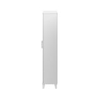 Armario de almacenamiento alto con puertas blanco/gris ceniza – 2 puertas, 4 estantes
