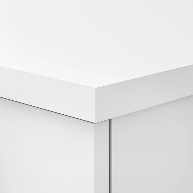 Armario de almacenamiento alto con puertas blanco/gris ceniza – 2 puertas, 4 estantes