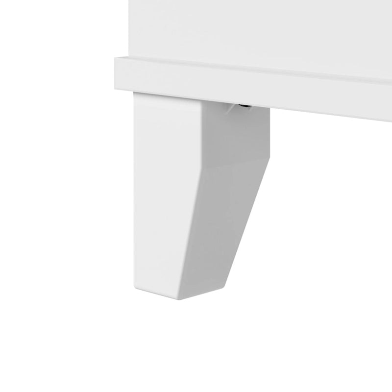 Armario de almacenamiento alto con puertas blanco/gris ceniza – 2 puertas, 4 estantes