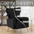 Sillón orejero de terciopelo amarillo/beige/negro/azul marino/verde azulado con almohada, para 1 persona