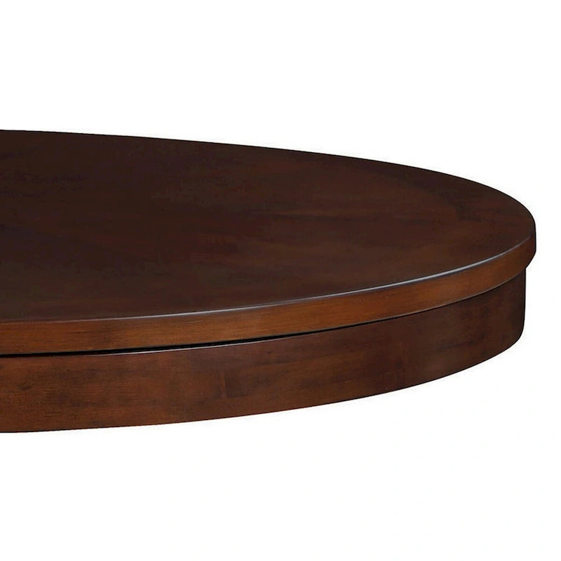 Mesa de póker/billar americano/comedor redonda 3 en 1, marrón oscuro, capacidad para varias personas