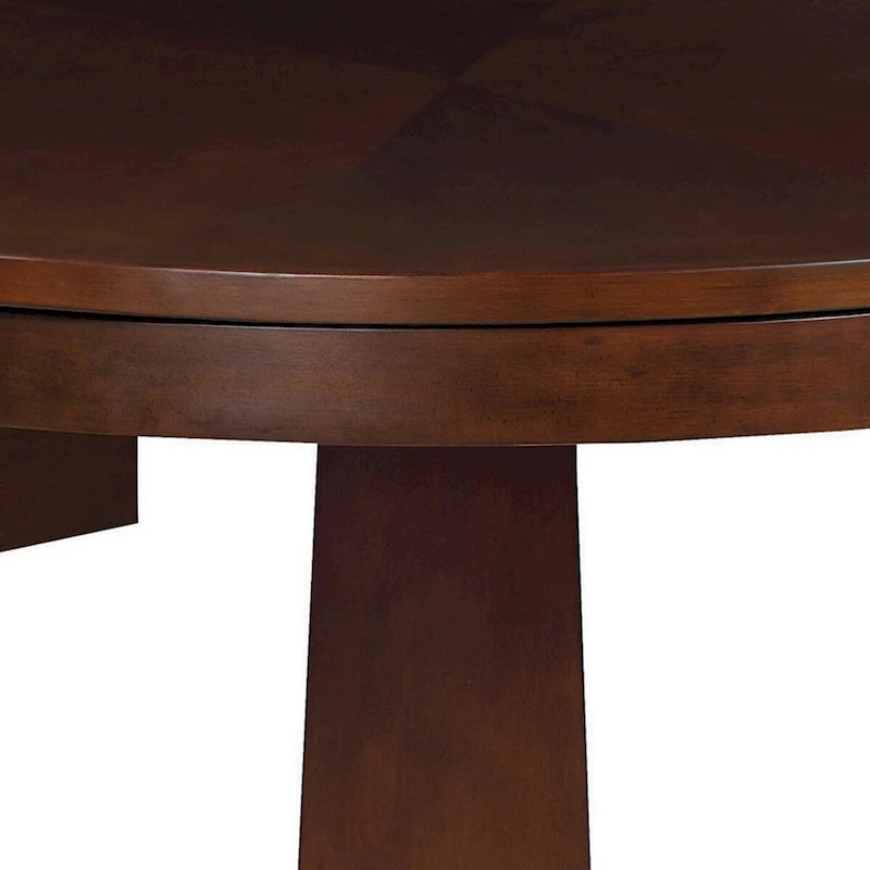 Mesa de póker/billar americano/comedor redonda 3 en 1, marrón oscuro, capacidad para varias personas