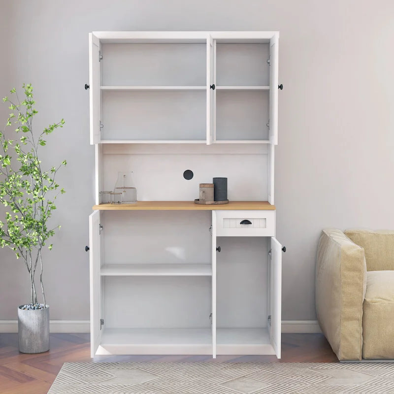 Mueble de almacenamiento para despensa, blanco, moderno, para 1 persona