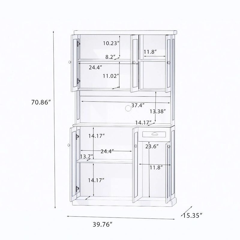 Mueble de almacenamiento para despensa, blanco, moderno, para 1 persona