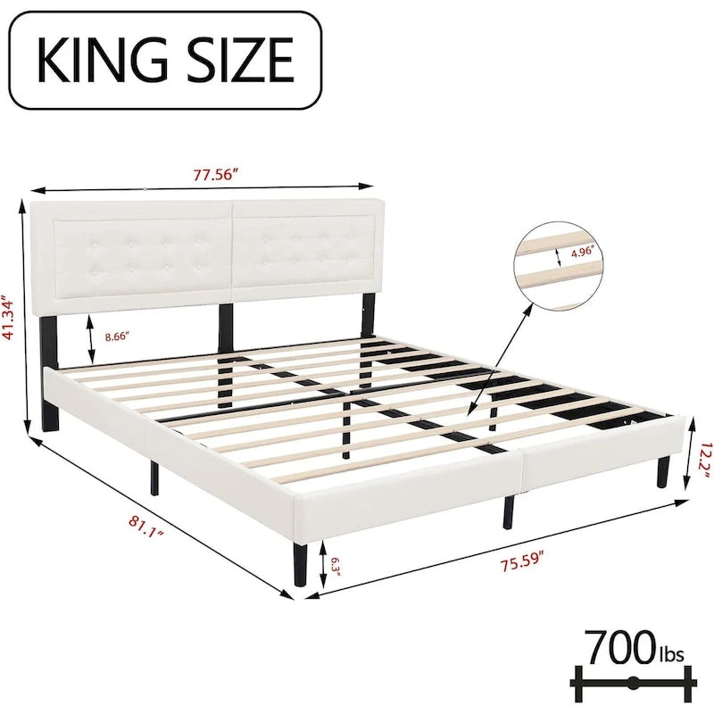 Estructura de cama tapizada con capitoné de terciopelo | Negro/Beige/Blanco/Rosa | Individual/Matrimonial/Queen/King | 1-2 personas