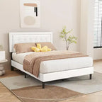 Estructura de cama tapizada con capitoné de terciopelo | Negro/Beige/Blanco/Rosa | Individual/Matrimonial/Queen/King | 1-2 personas