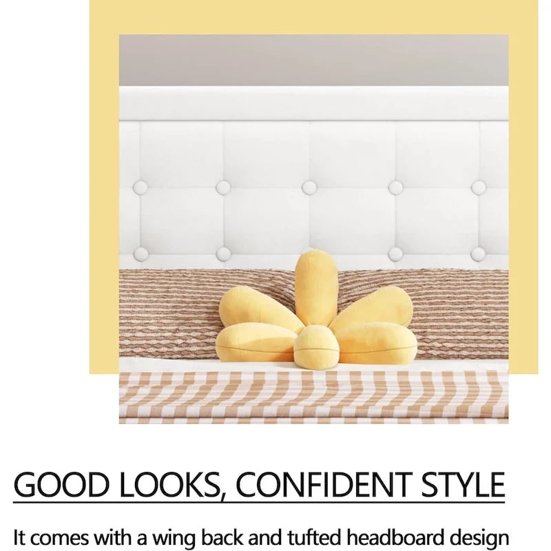 Estructura de cama tapizada con capitoné de terciopelo | Negro/Beige/Blanco/Rosa | Individual/Matrimonial/Queen/King | 1-2 personas