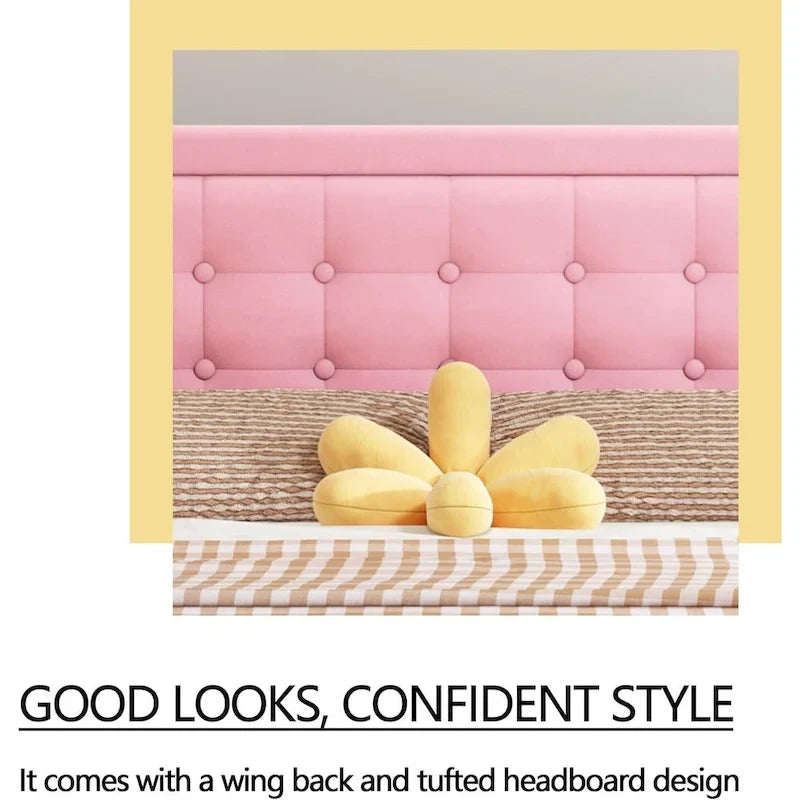 Estructura de cama tapizada con capitoné de terciopelo | Negro/Beige/Blanco/Rosa | Individual/Matrimonial/Queen/King | 1-2 personas