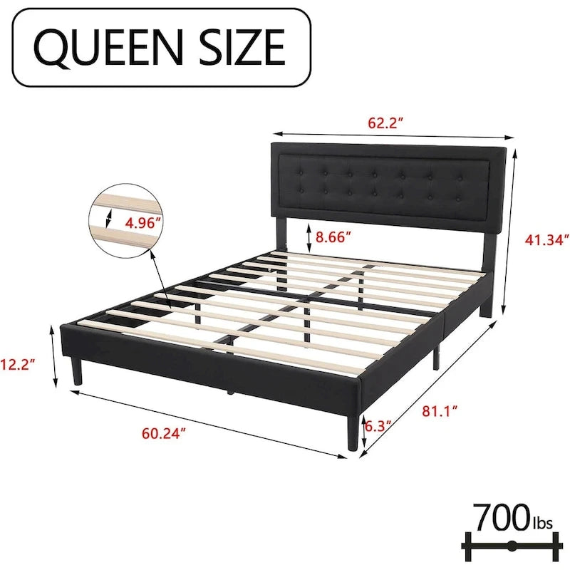 Estructura de cama tapizada con capitoné de terciopelo | Negro/Beige/Blanco/Rosa | Individual/Matrimonial/Queen/King | 1-2 personas