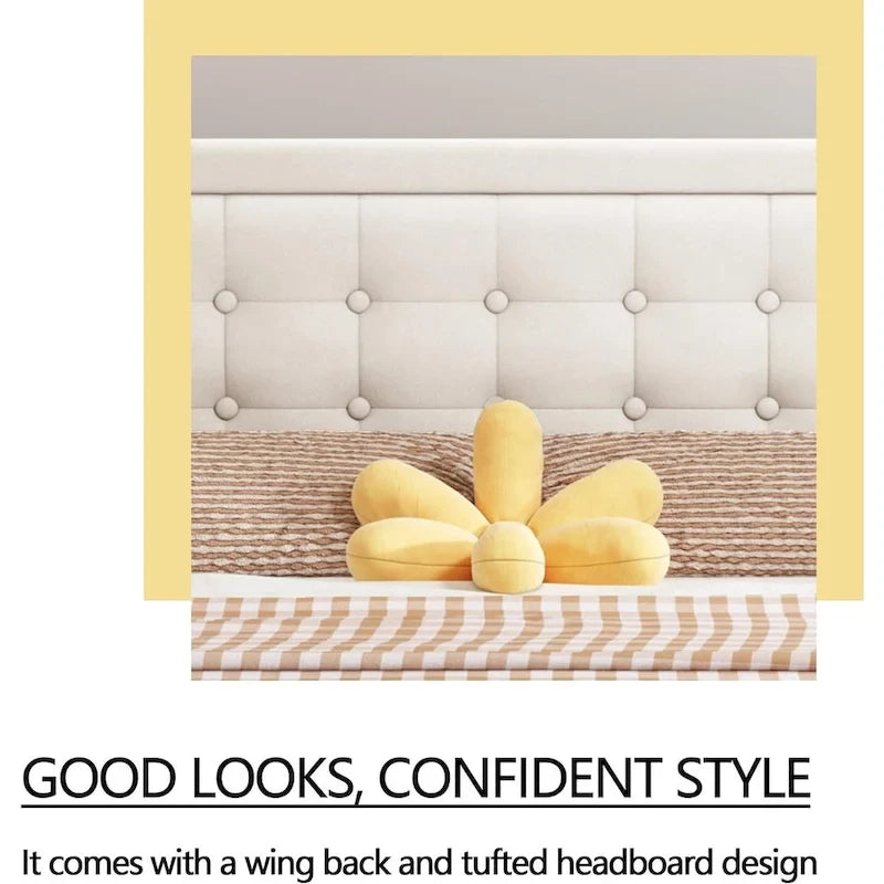 Estructura de cama tapizada con capitoné de terciopelo | Negro/Beige/Blanco/Rosa | Individual/Matrimonial/Queen/King | 1-2 personas